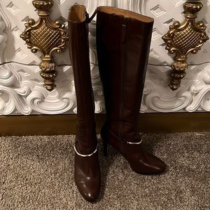 Chocolate Brown Leather Boots